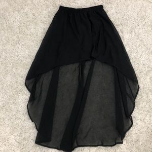 Black high low skirt with lining